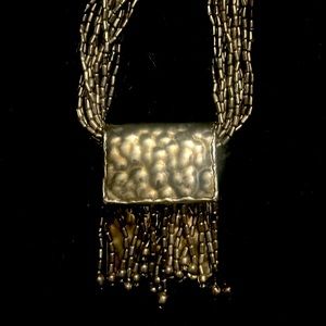 STERLING SILVER HAMMERED PENDANT NECKLACE